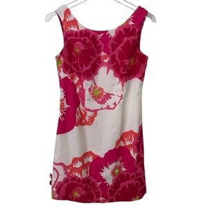 Lilly Pulitzer Pink and White Floral Dress Size 2